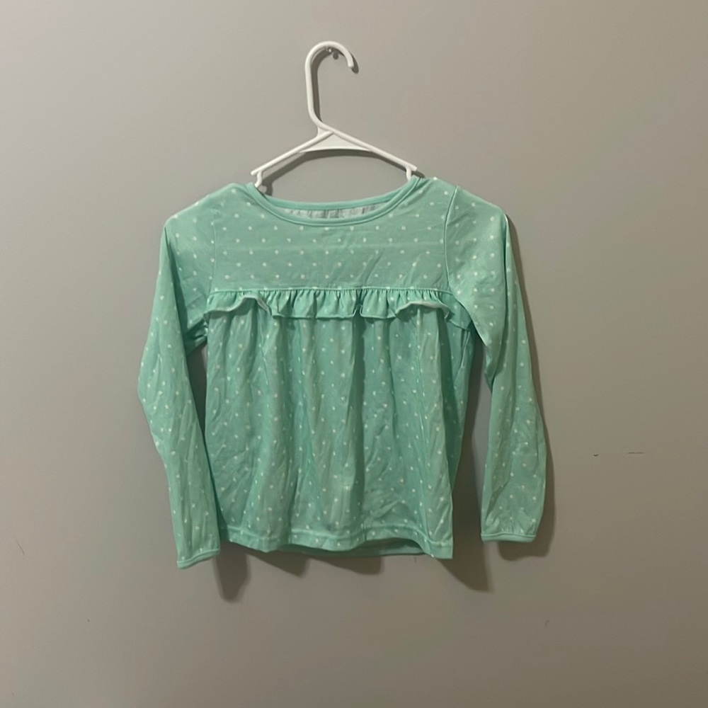 Teal polka dot pajama top